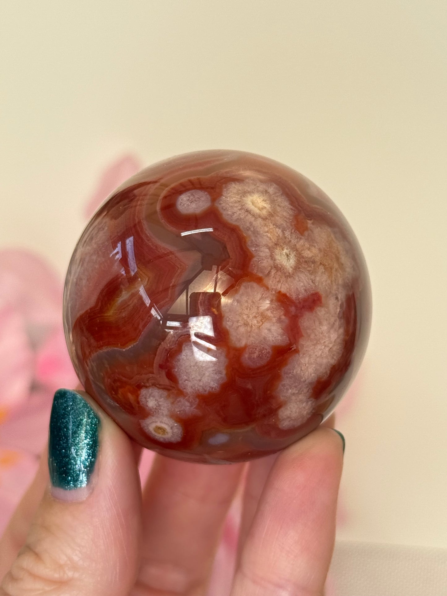 Flower Carnelian Sphere