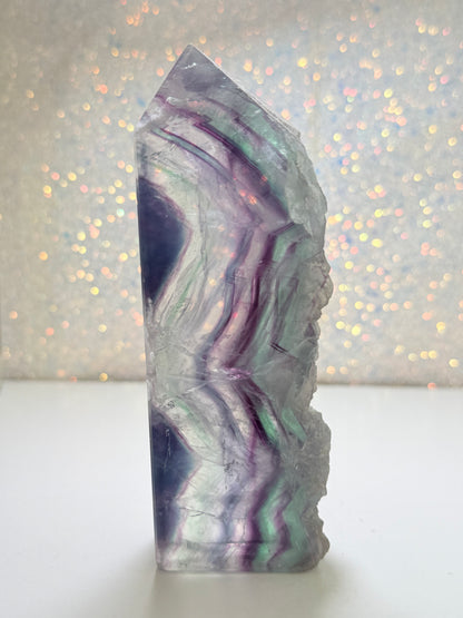 Fluorite Tower With Raw Edge
