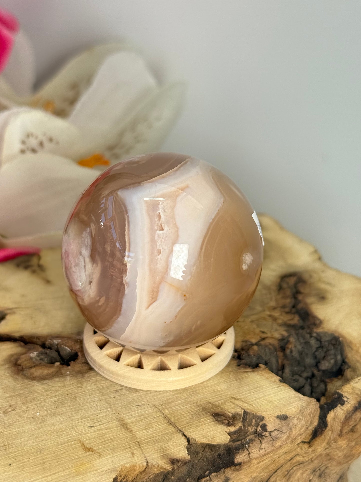 Flower Agate Sphere