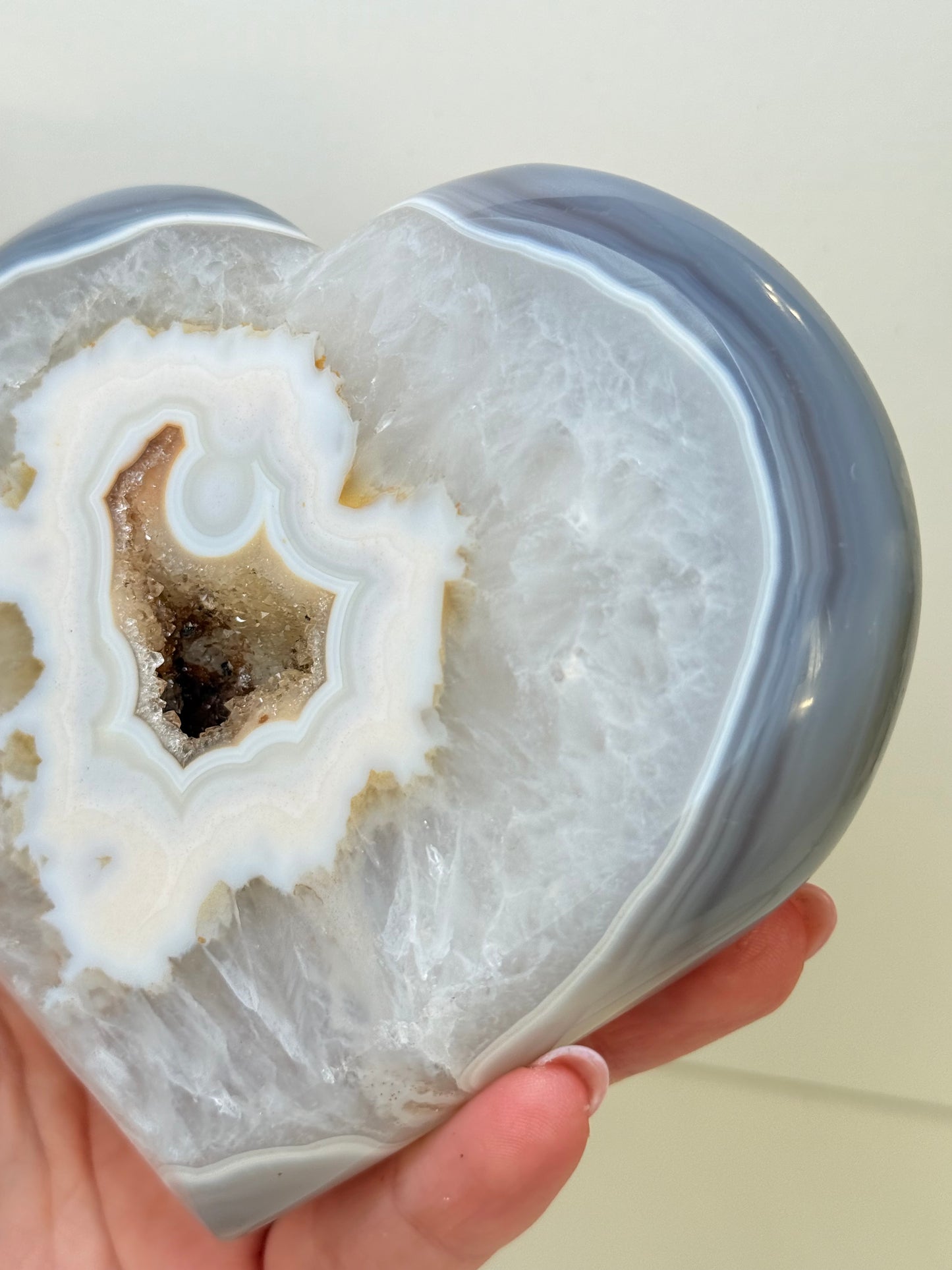 Brazilian Agate Heart On Stand