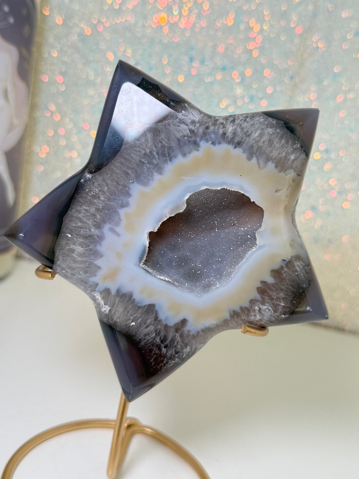 Brazilian Agate Star On Stand