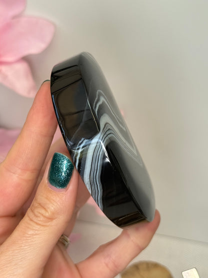 Black Banded Agate Moon