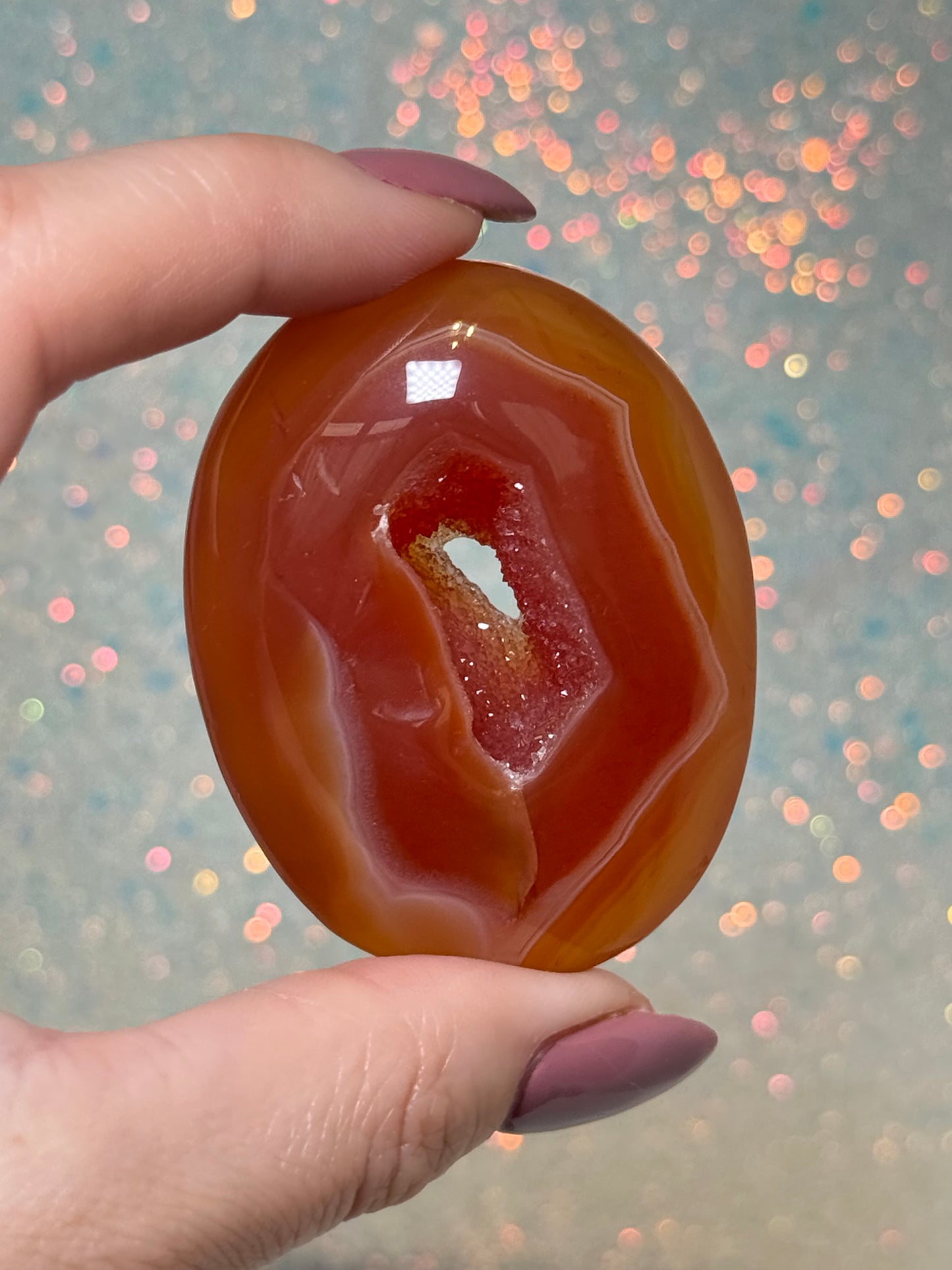Druzy Carnelian Palm