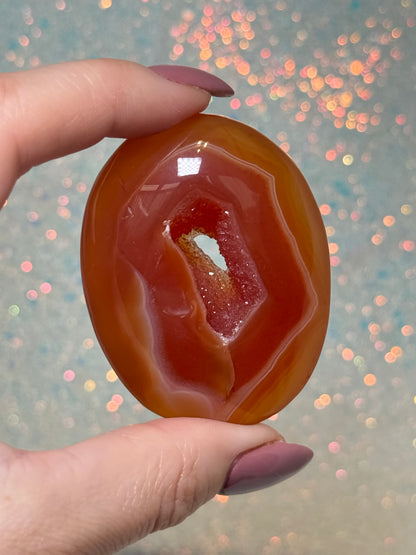 Druzy Carnelian Palm