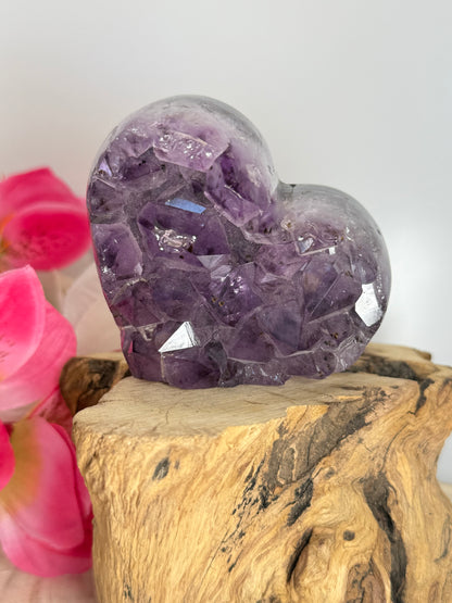 Chunky Amethyst In Agate Cluster Heart