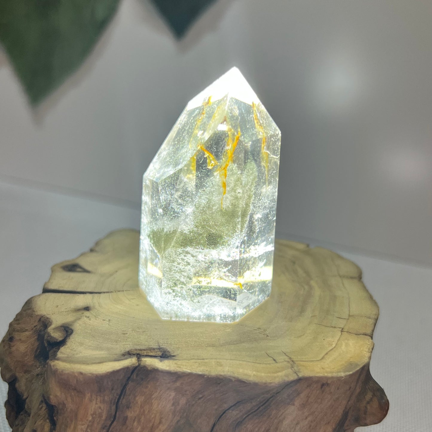 Garden Quartz Point With Golden Healer