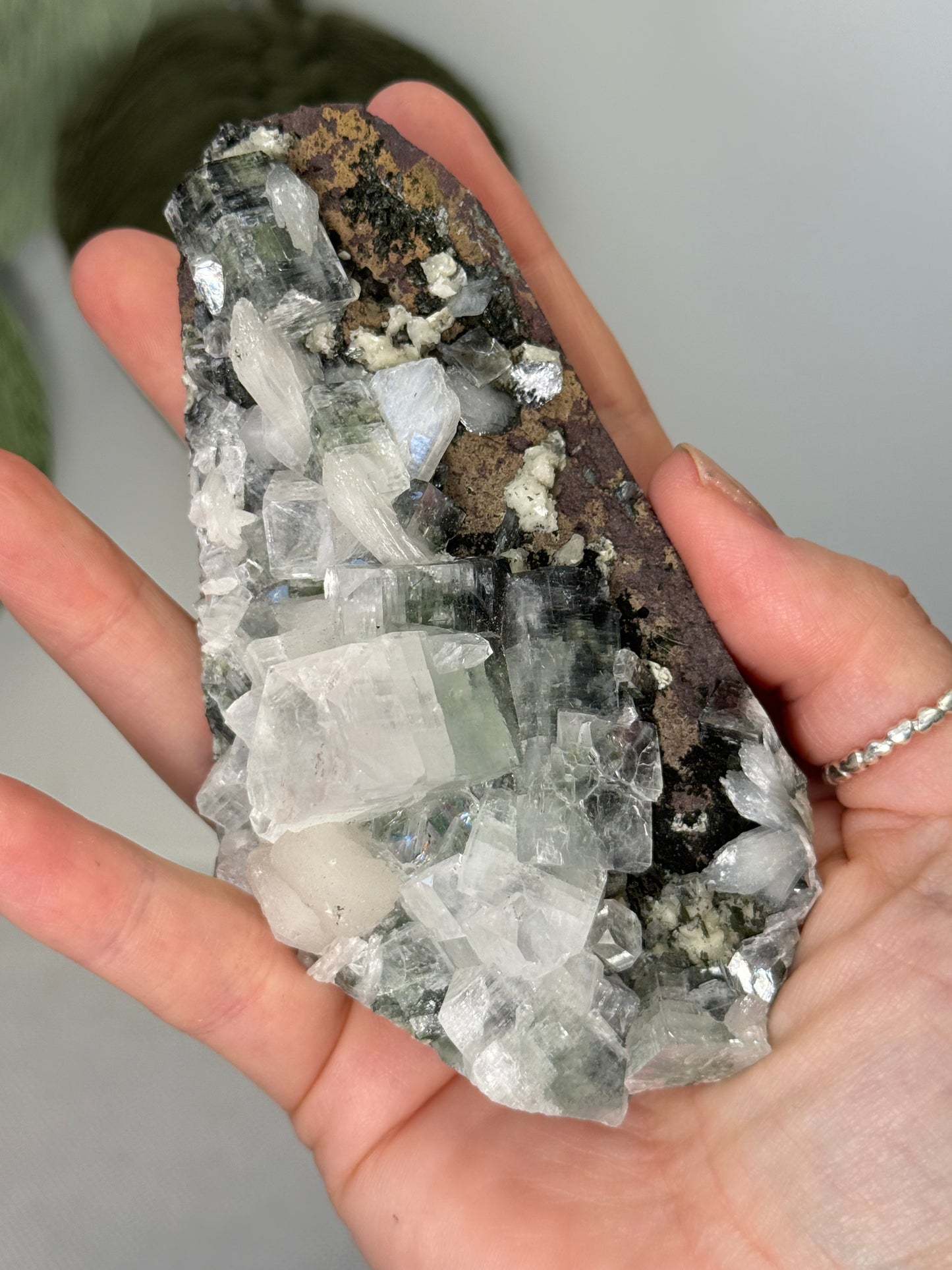 Part Green Apophyllite With Stilbite
