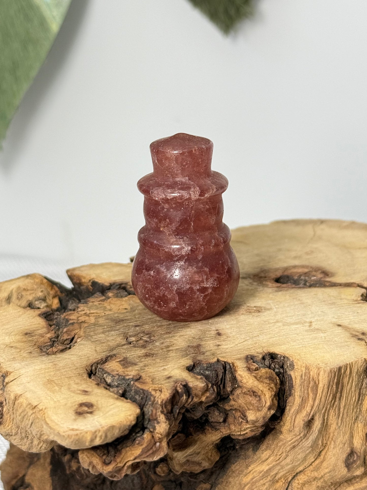 Strawberry Quartz Snowman