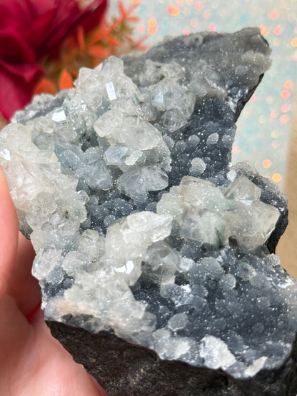 Black Chalcedony With Apophyllite