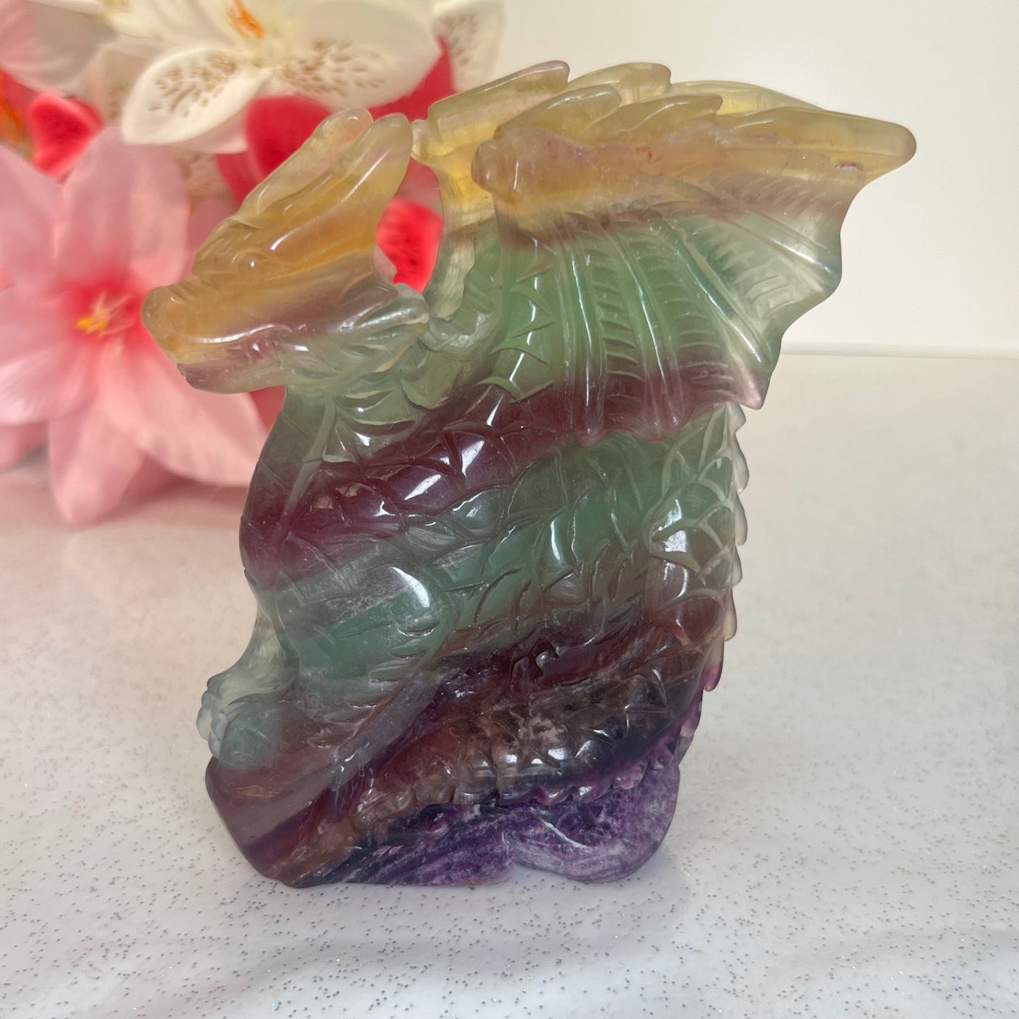 Large Fluorite Dragon Hand Carved