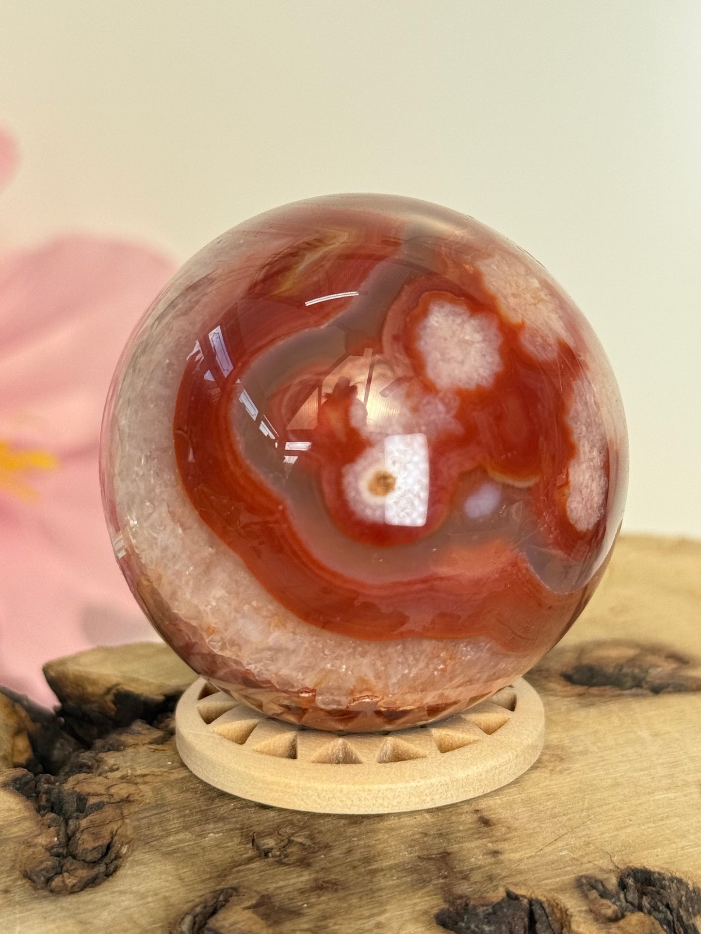 Flower Carnelian Sphere
