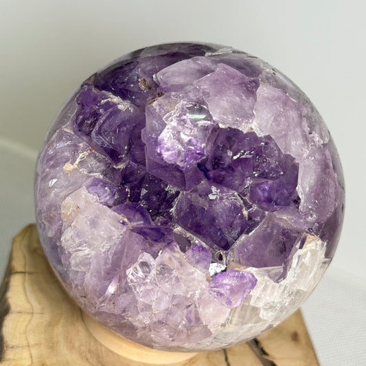 Amethyst Agate Sphere With Calcite