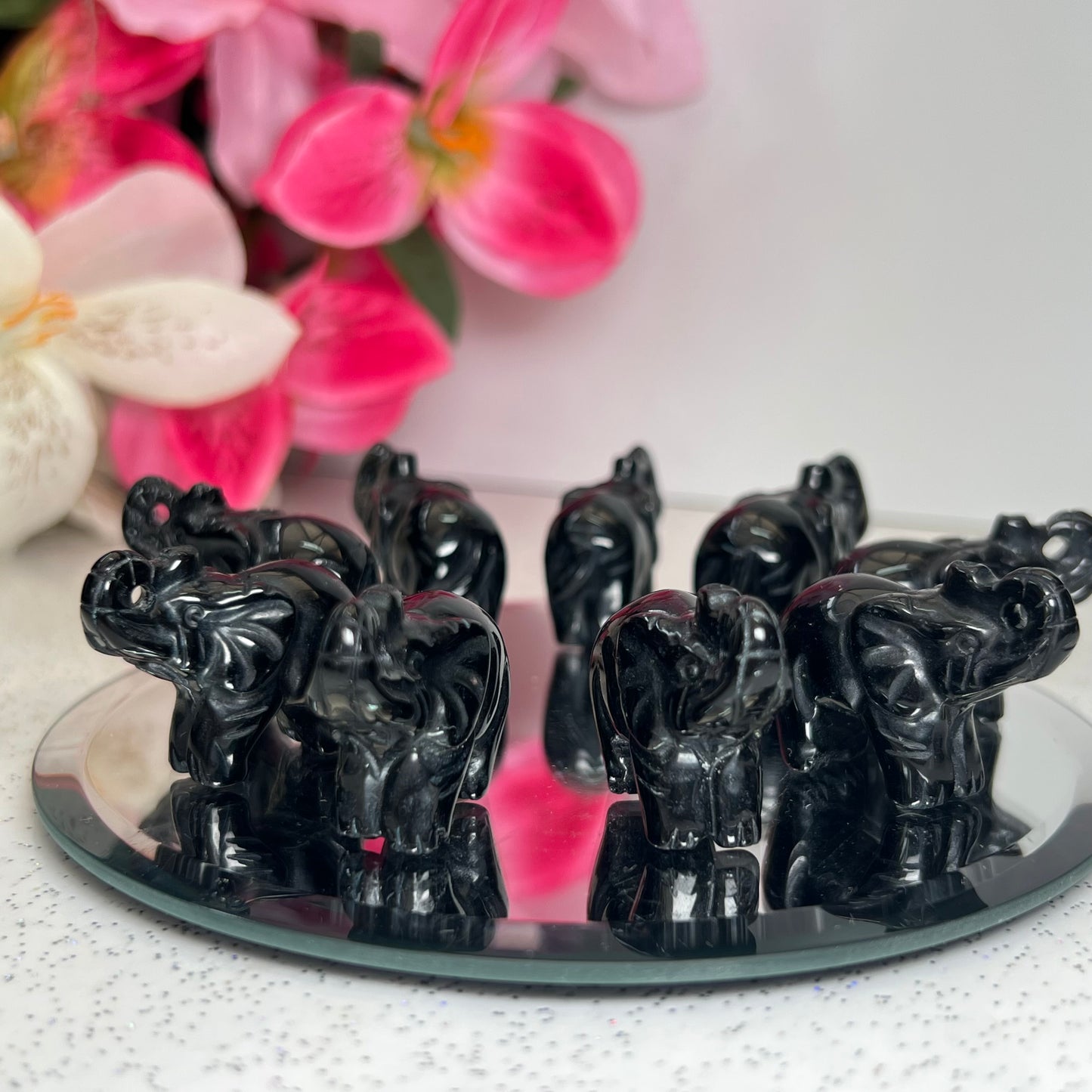 Black Obsidian Elephant