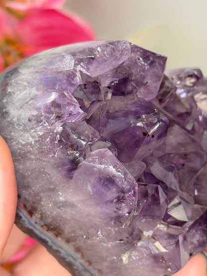 Chunky Amethyst In Agate Cluster Heart