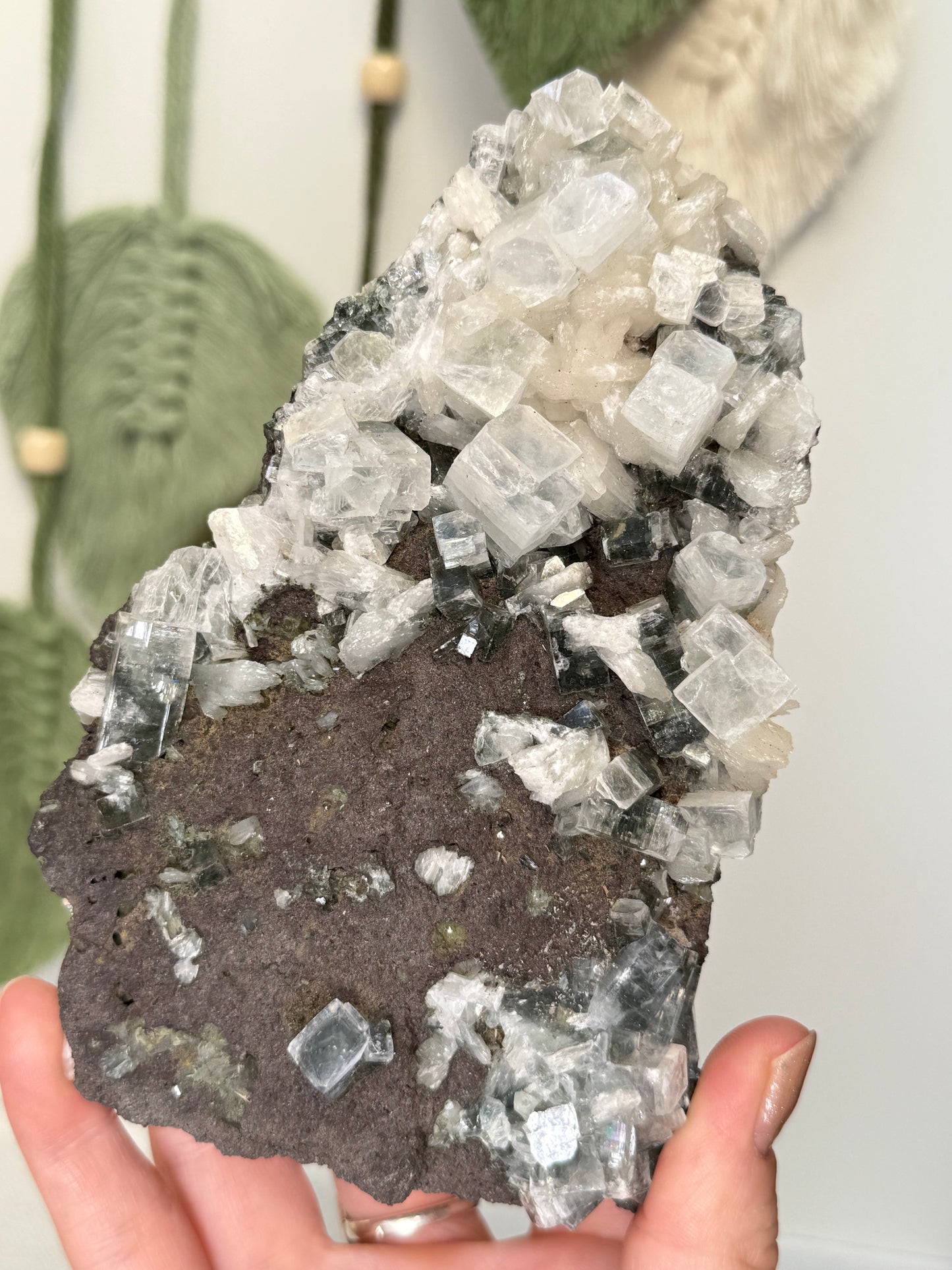 Large Part Green Apophyllite With Stilbite