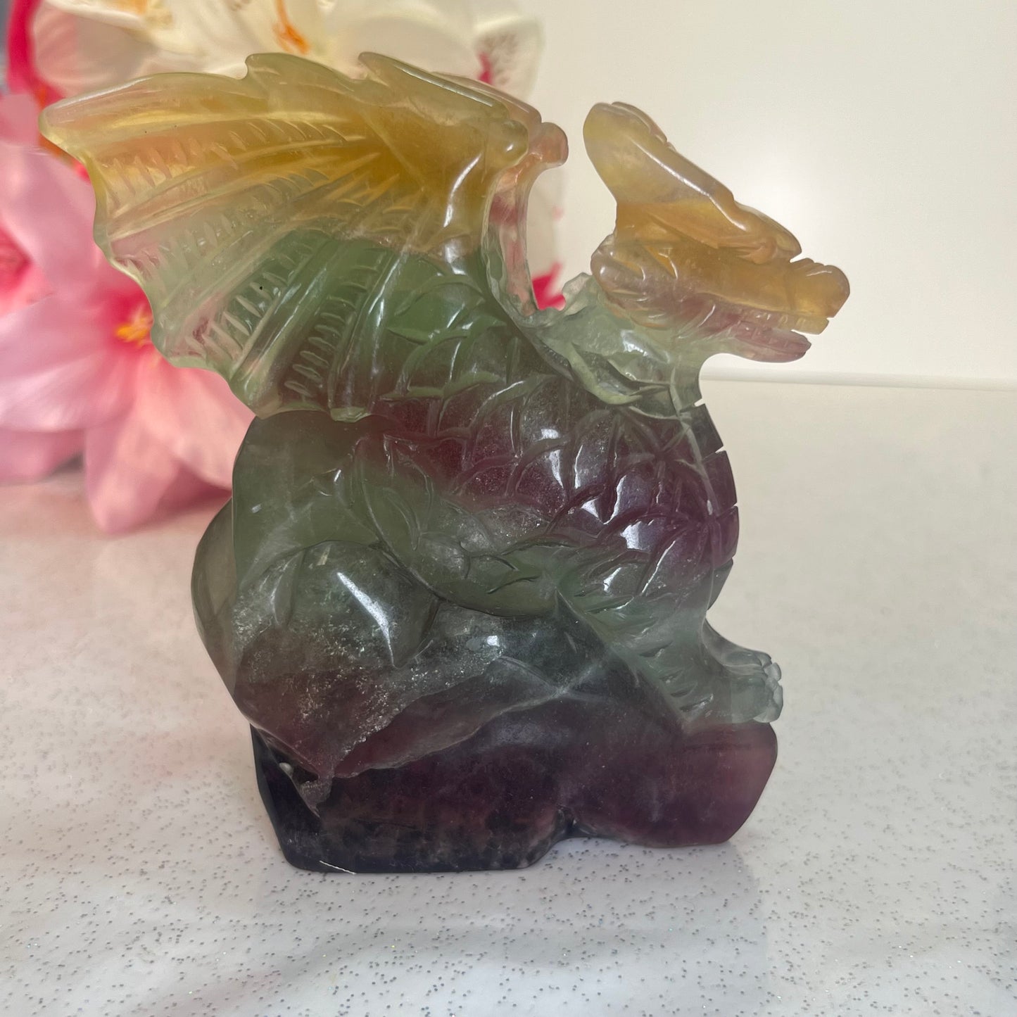 Large Fluorite Dragon Hand Carved