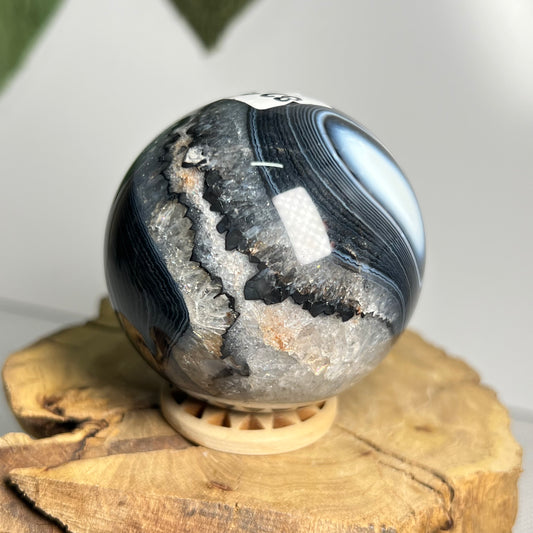 Black Banded Agate Sphere