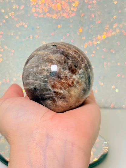 Moonstone With Sunstone Sphere (Super Flashy!)