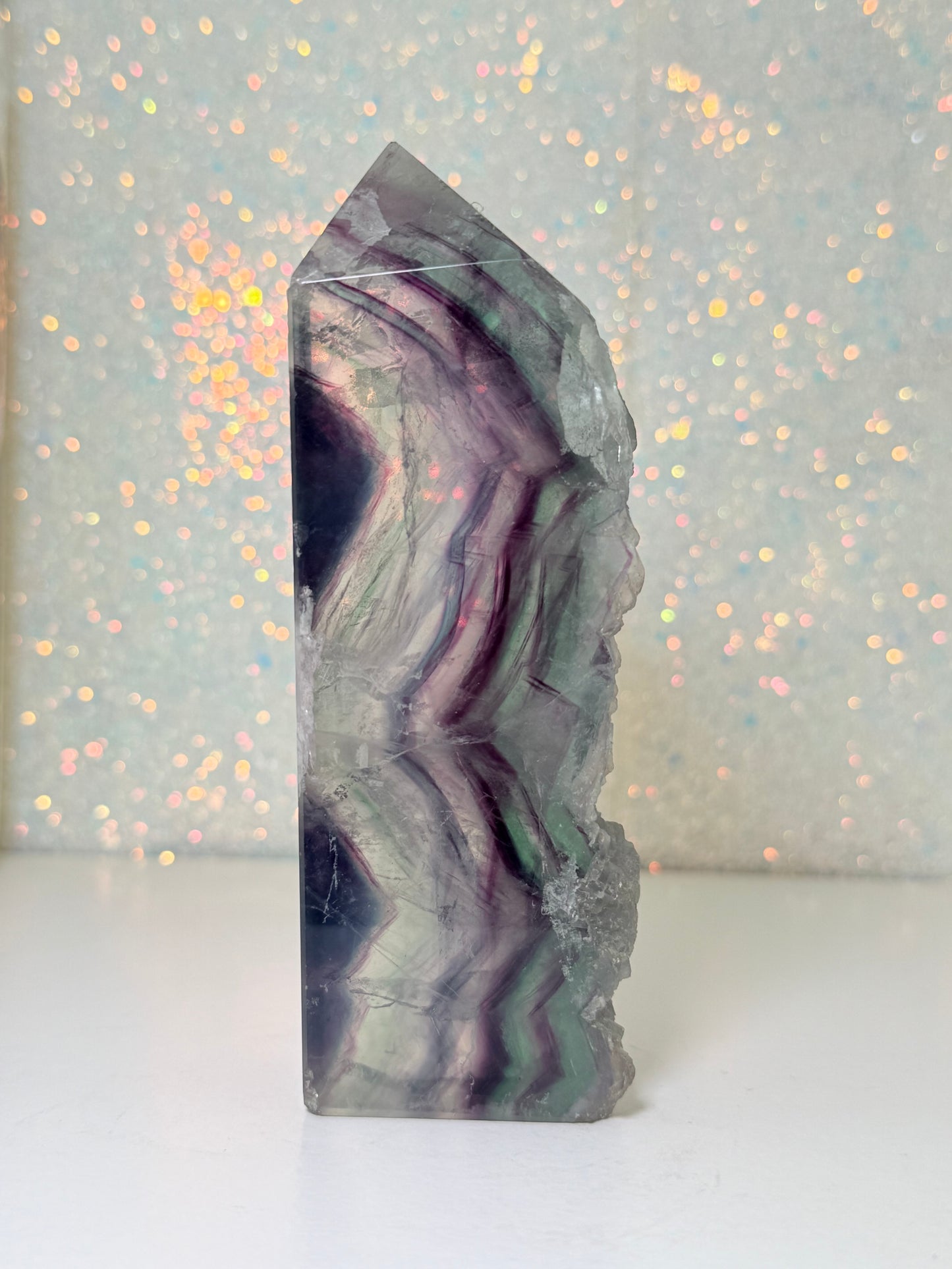 Fluorite Tower With Raw Edge