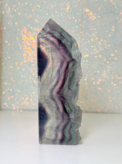 Fluorite Tower With Raw Edge