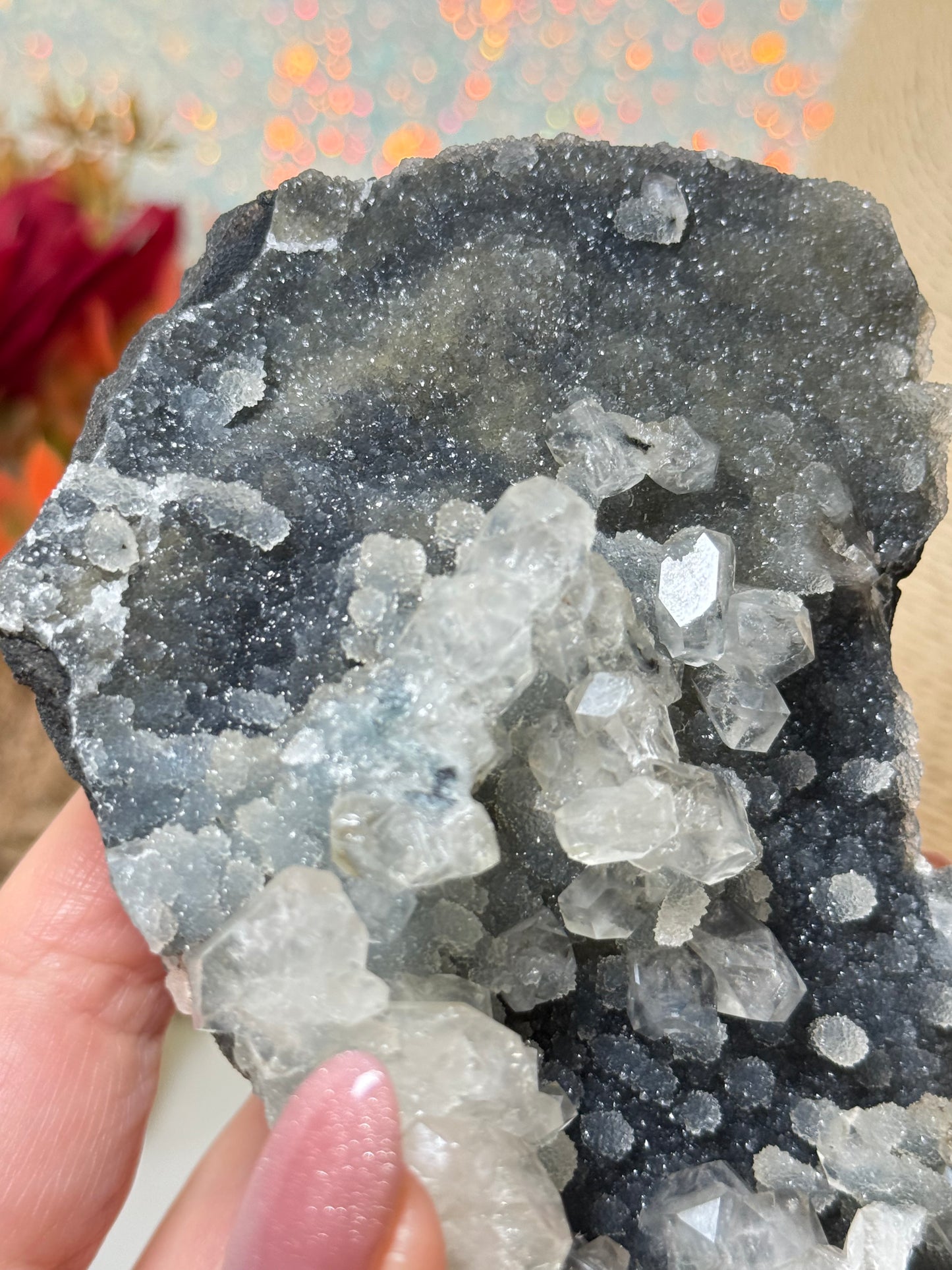 Black Chalcedony With Apophyllite