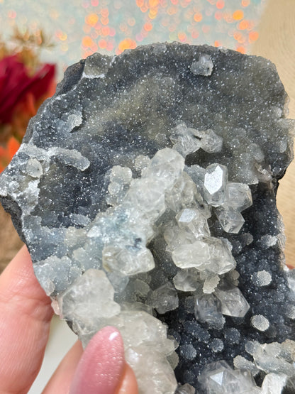 Black Chalcedony With Apophyllite