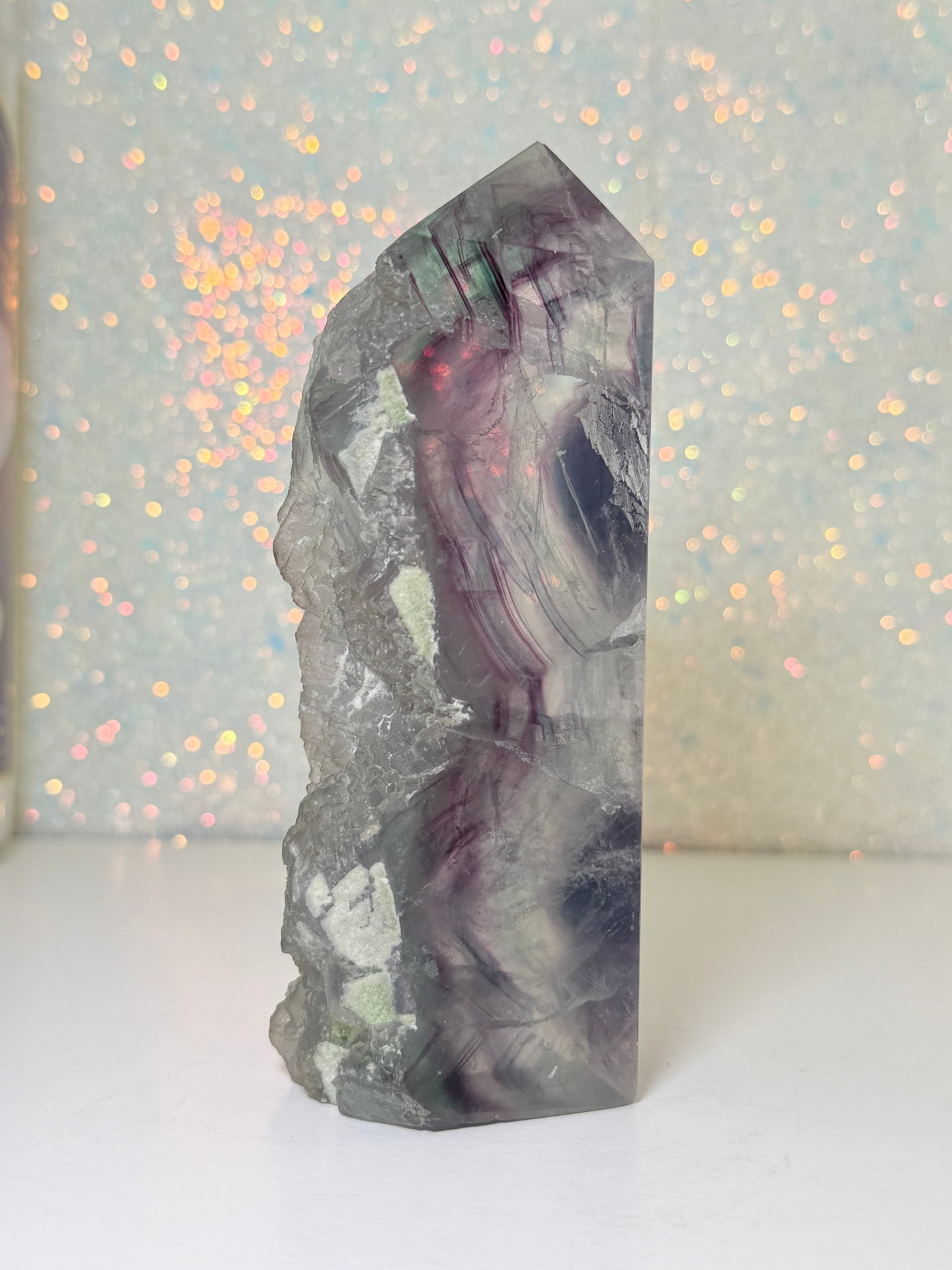 Fluorite Tower With Raw Edge