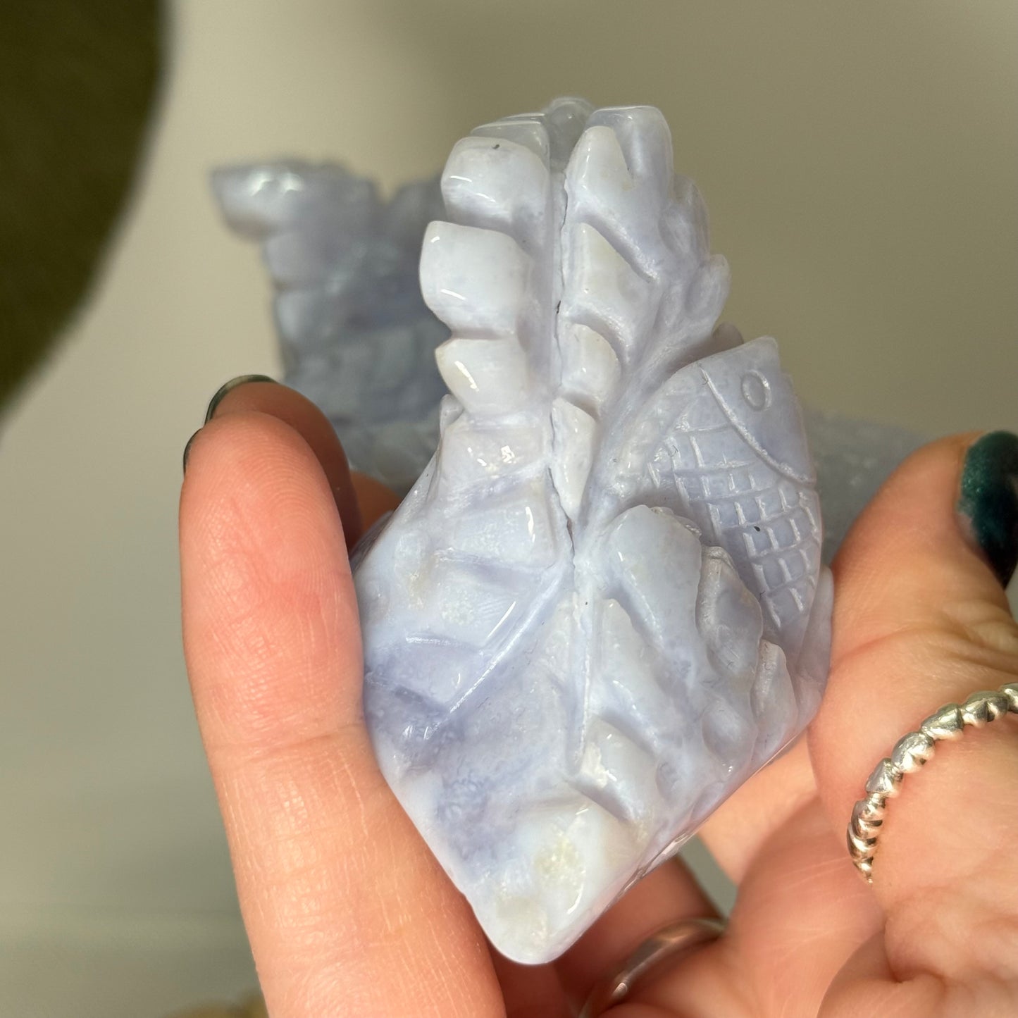 Blue Lace Agate Sea Theme Carving