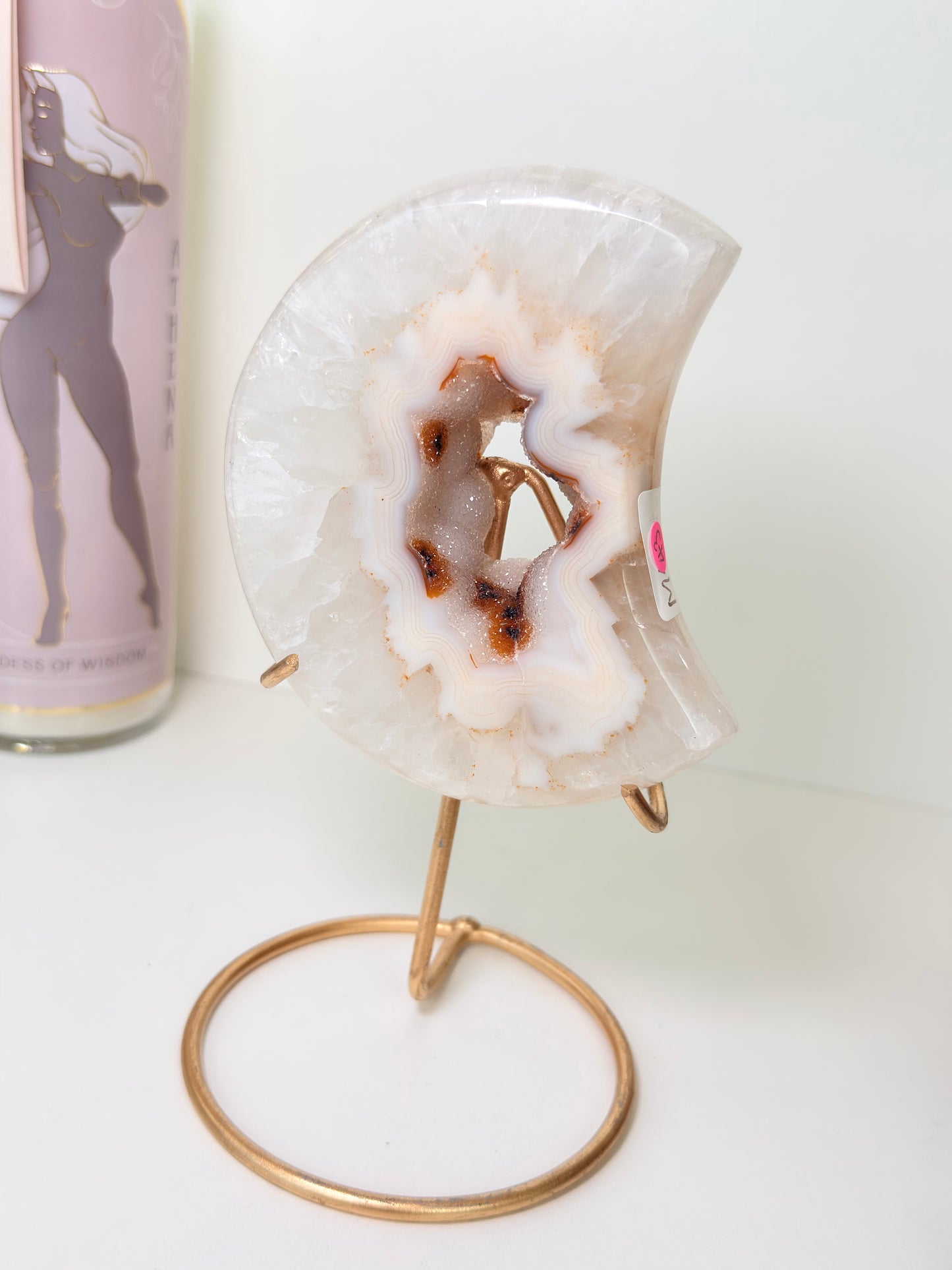 Brazilian Agate Moon On Stand