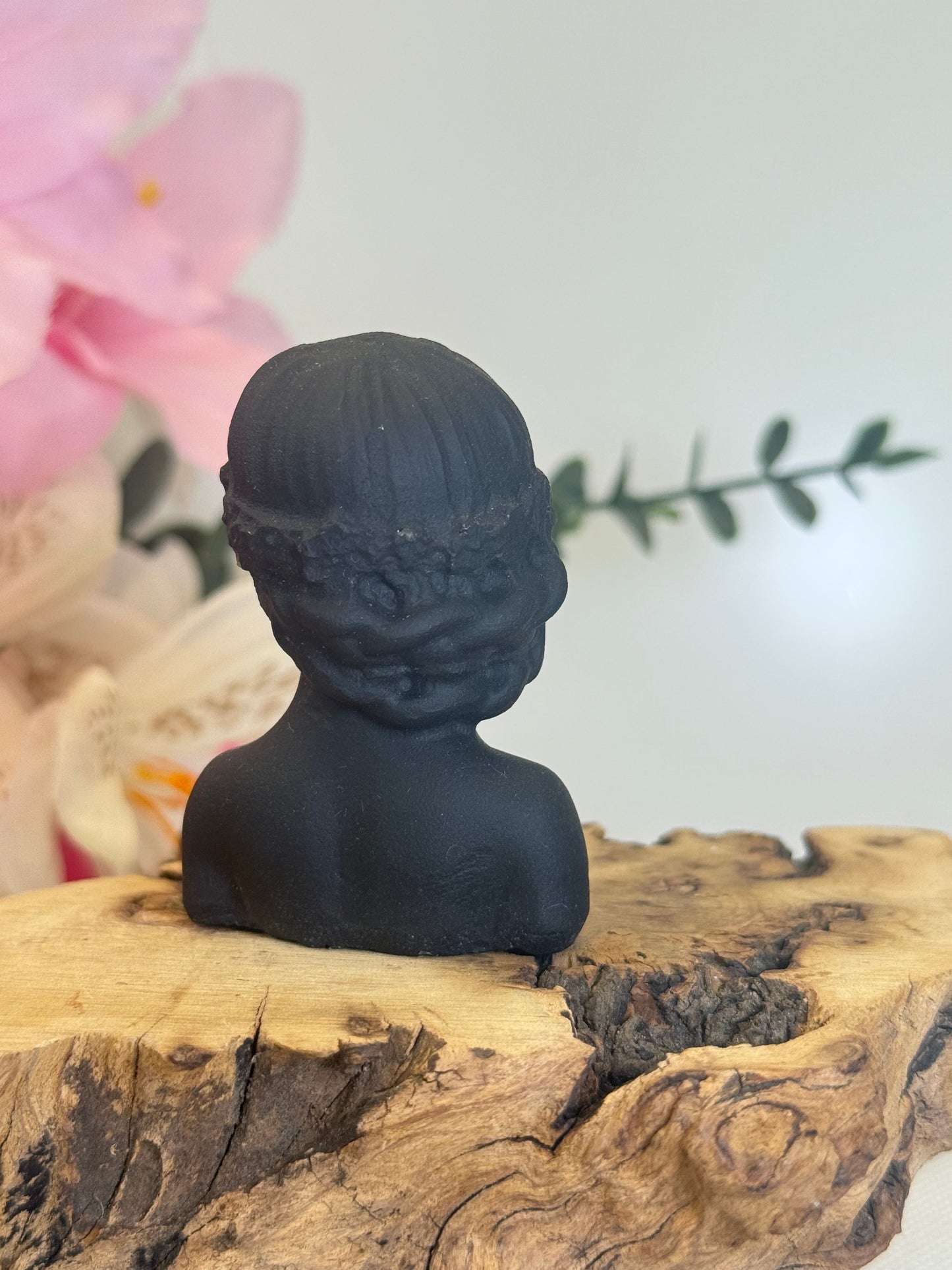 Matte Black Obsidian Lady Bust
