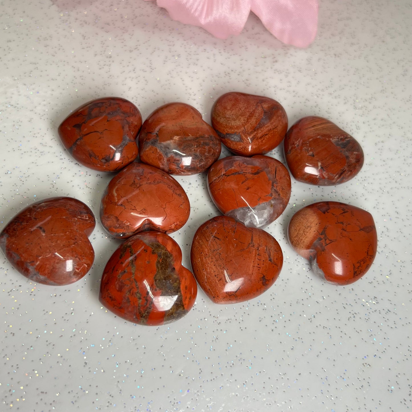 3cm Red Jasper Heart