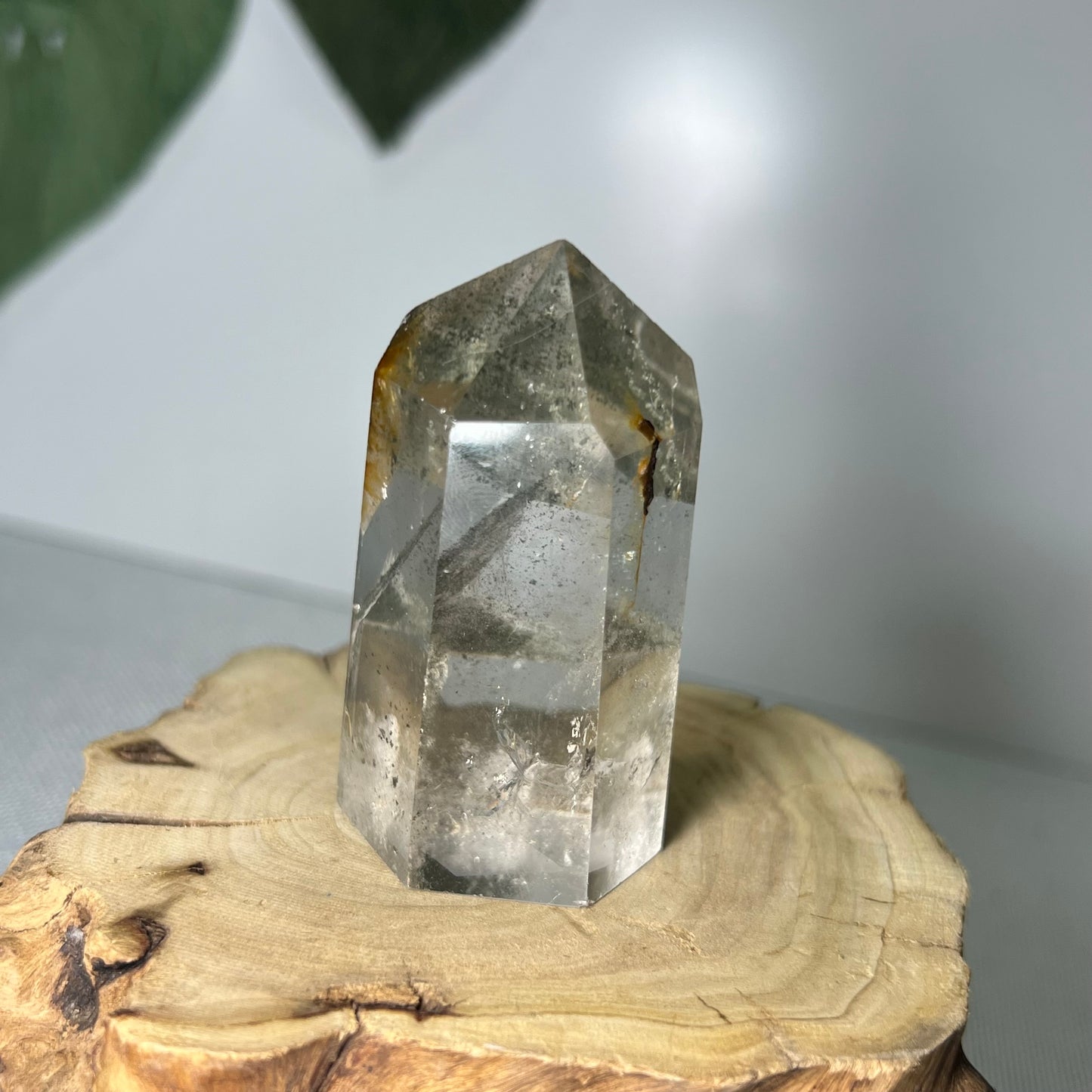 Garden Quartz Point With Golden Healer