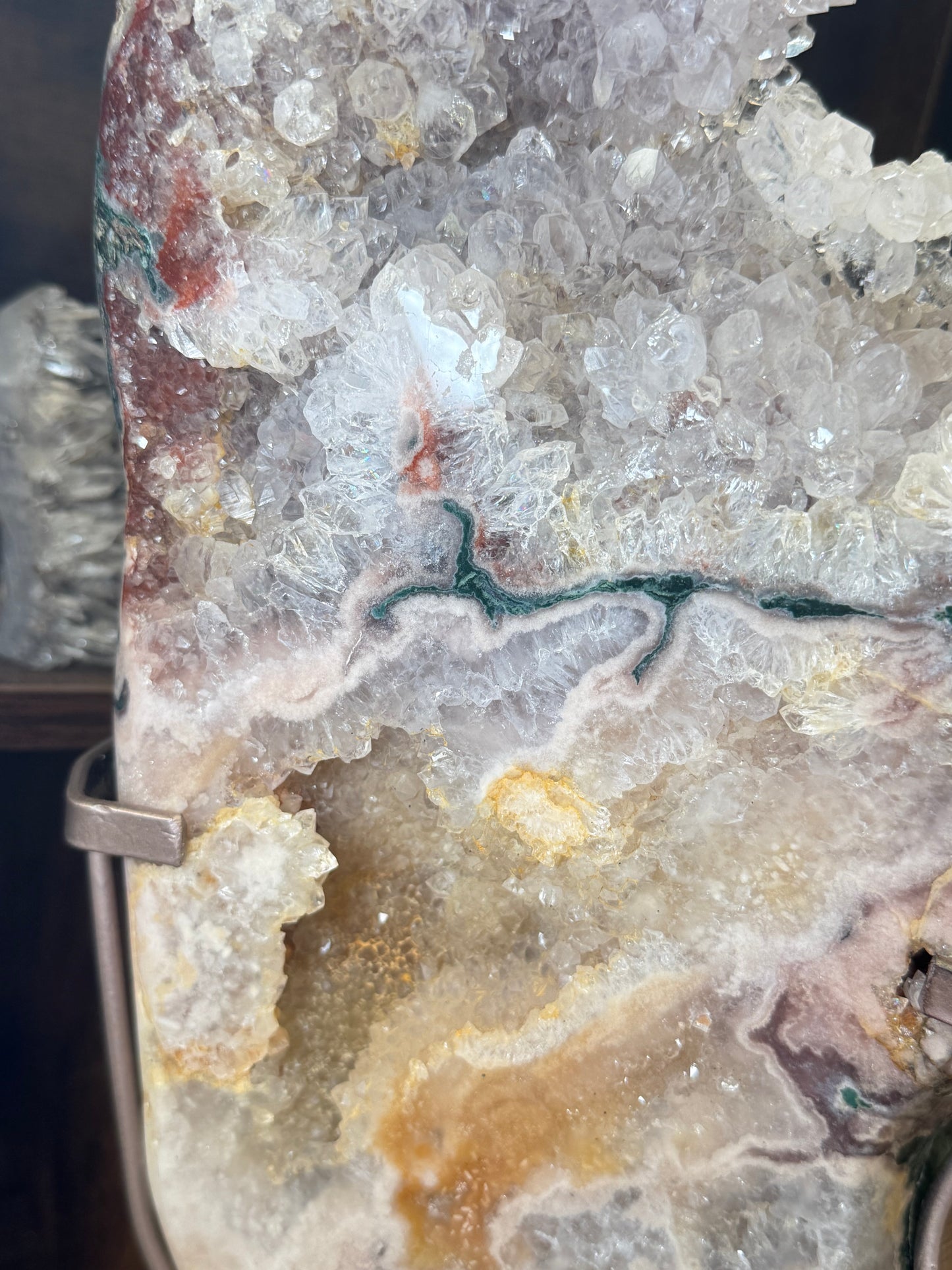 XL Pink Amethyst Slab on Rotating Stand