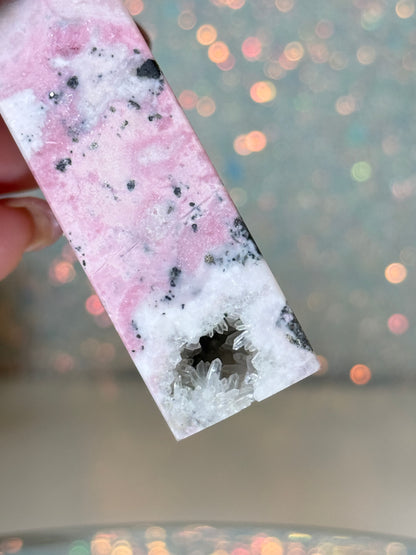 Peruvian Rhodonite Tower (With Quartz Clusters!)