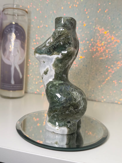 Large Moss Agate Lady Body