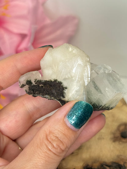 Part Green Apophyllite With Stilbite