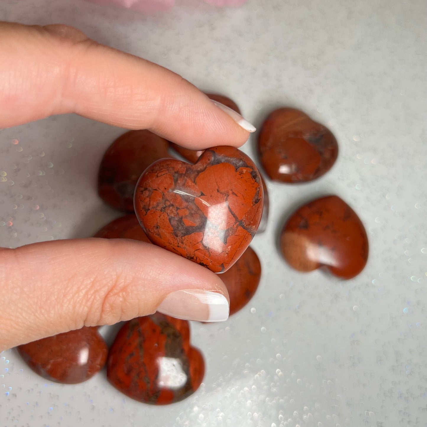 3cm Red Jasper Heart