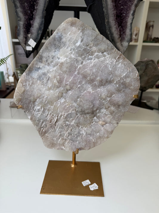 Rainbow Amethyst Cluster On Gold Stand