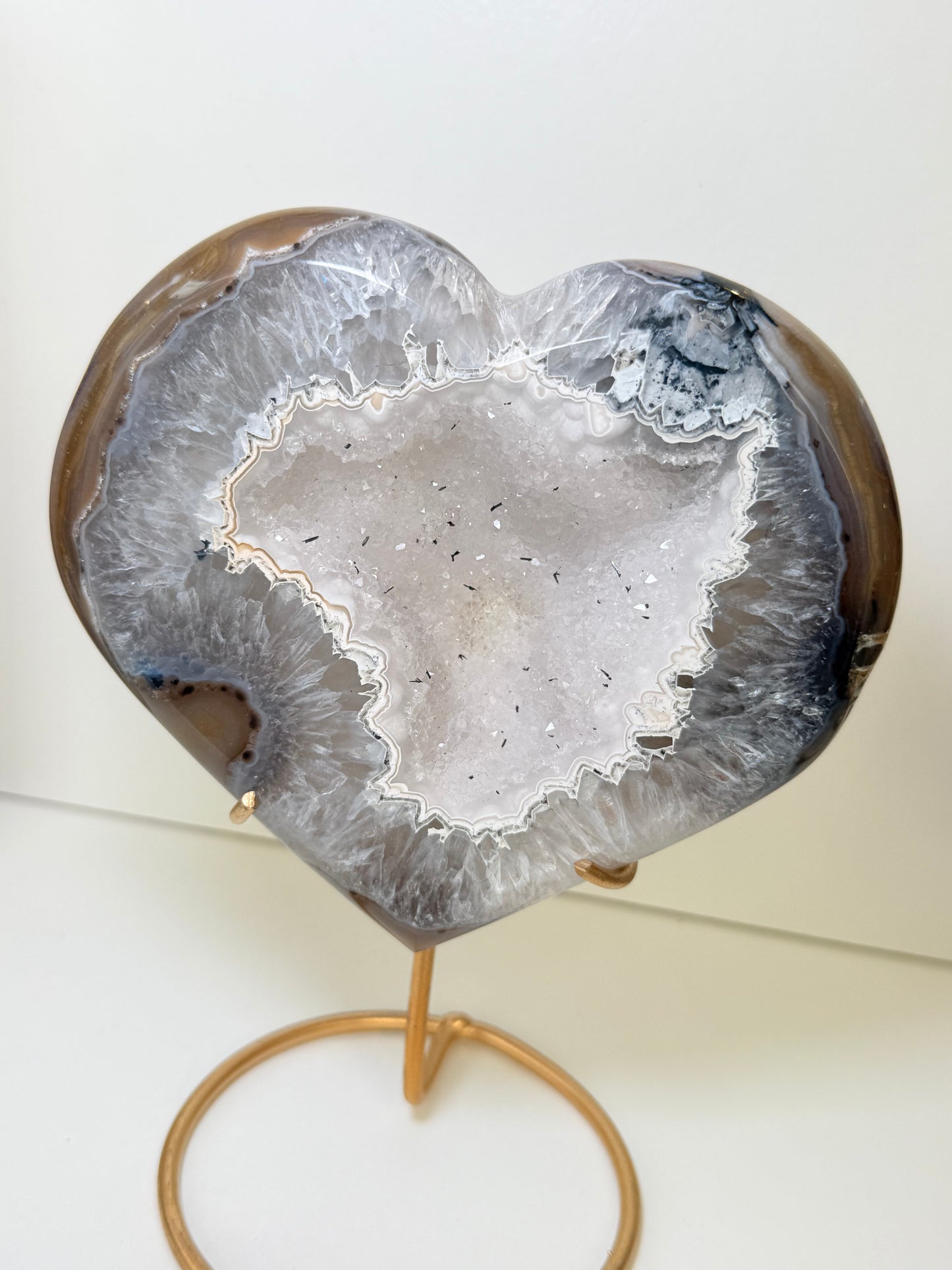 Brazilian Agate Heart With Stand