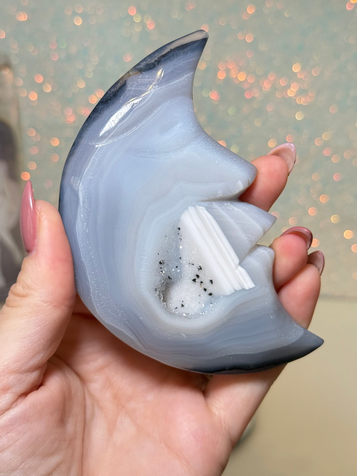 Druzy Agate Moon