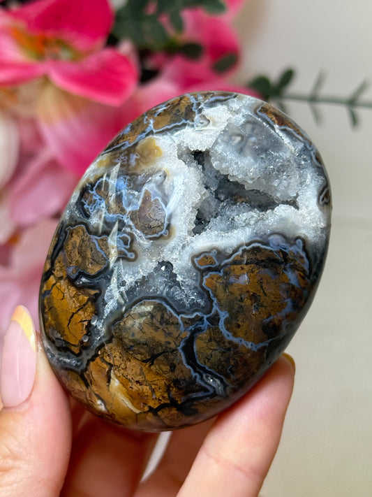 Brecciated Jasper Druzy Palm Stone