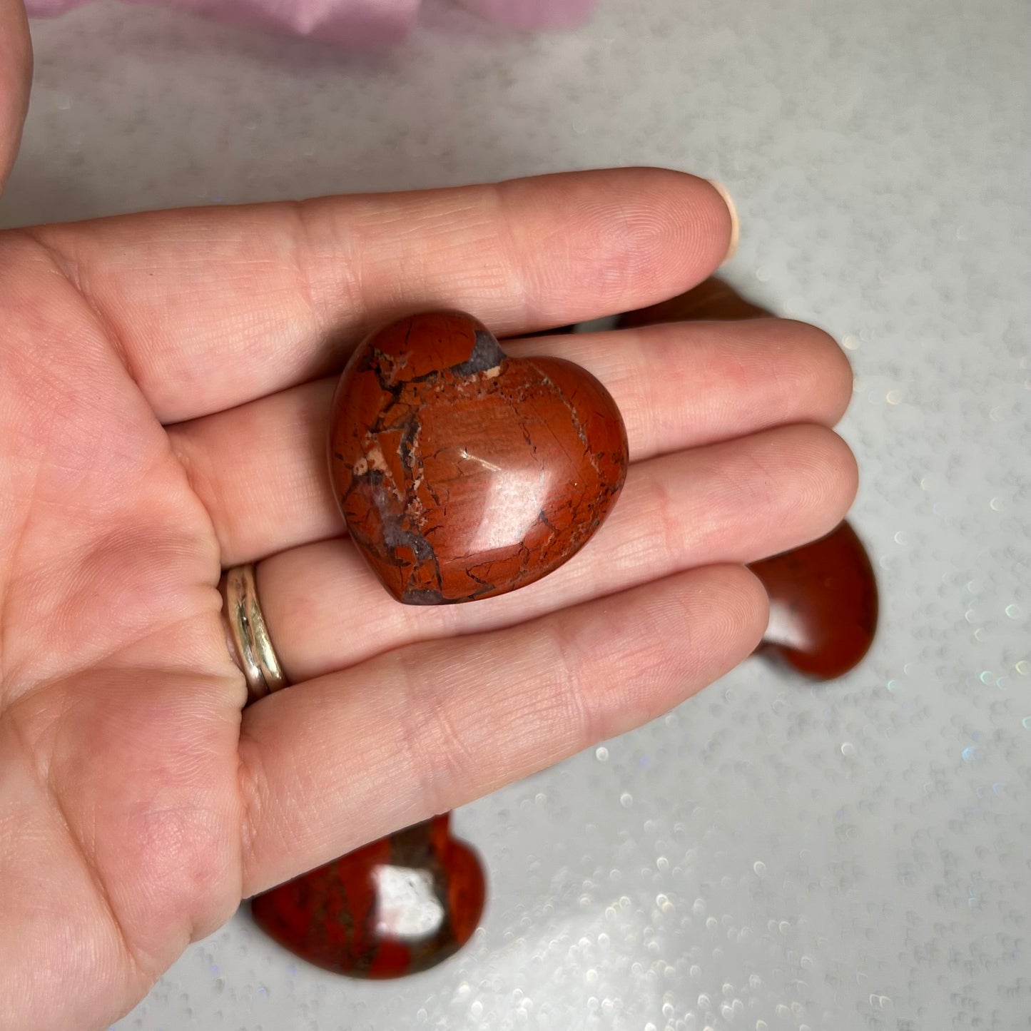 3cm Red Jasper Heart