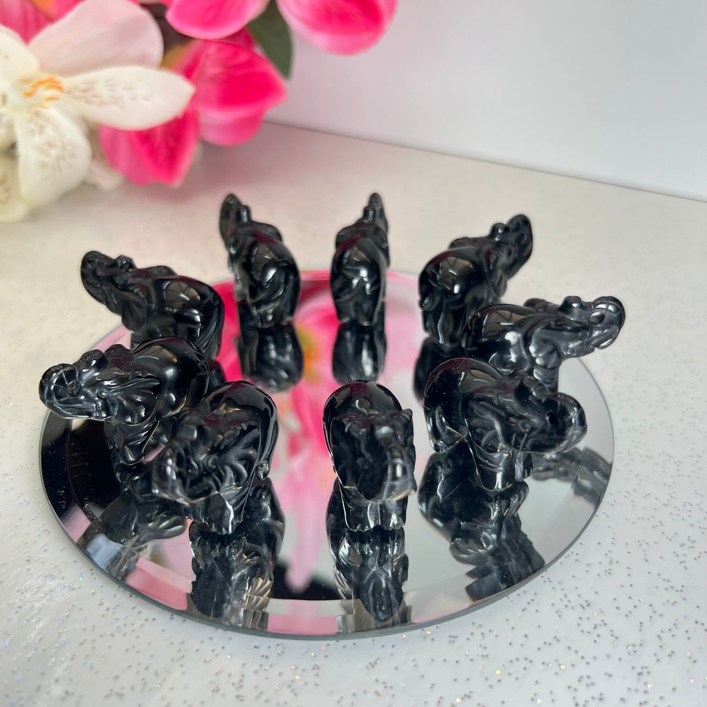 Black Obsidian Elephant