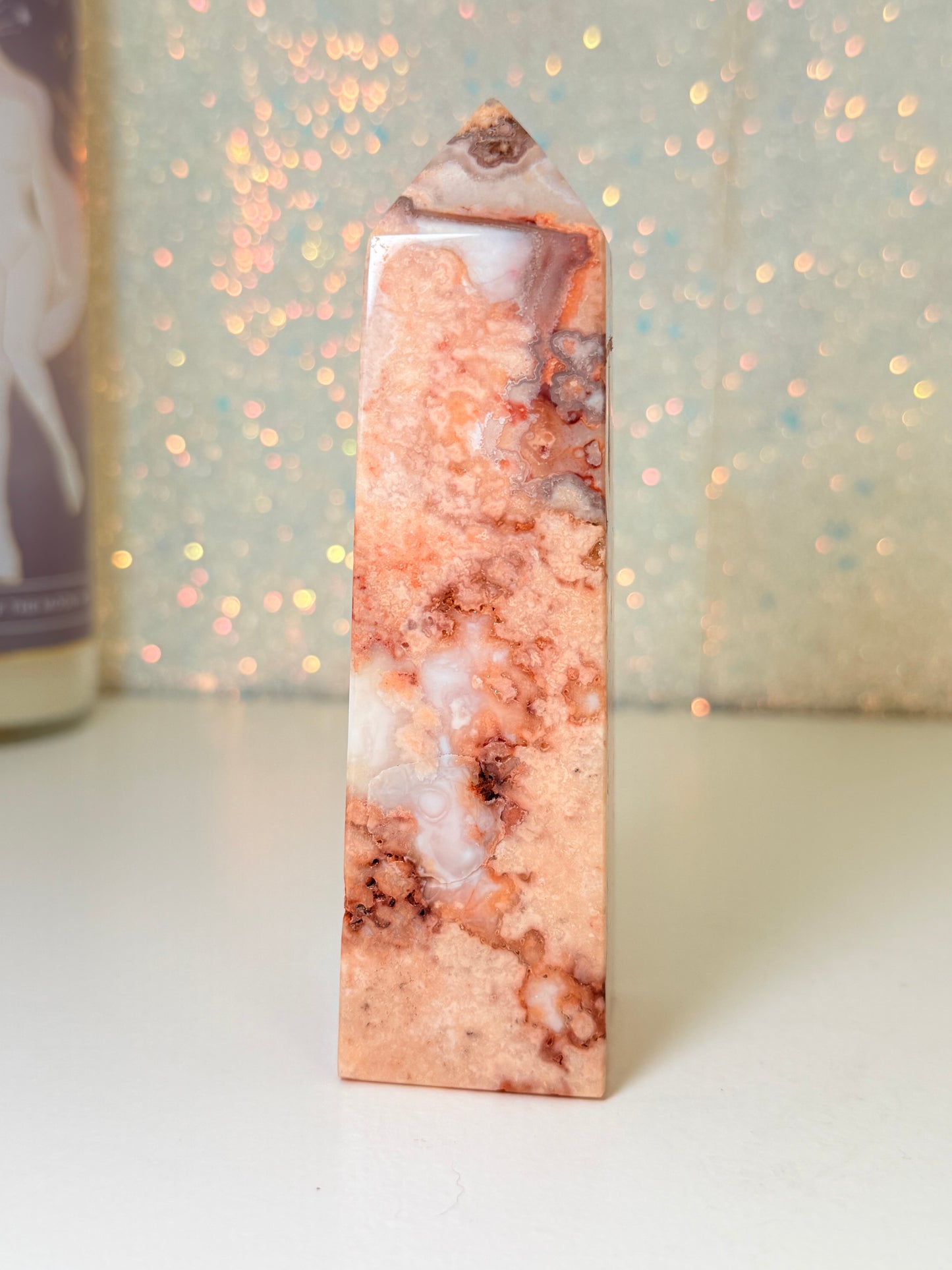 Pink Crazy Lace Agate Tower