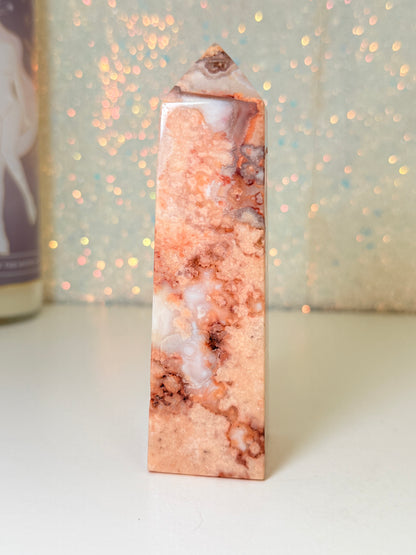 Pink Crazy Lace Agate Tower