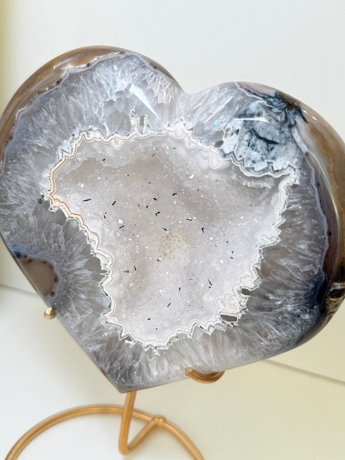 Brazilian Agate Heart With Stand