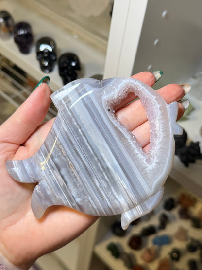 Druzy Agate Fish With Stand