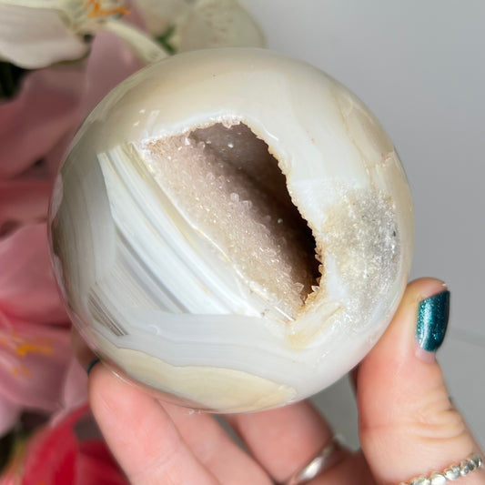 Large Druzy Agate Sphere