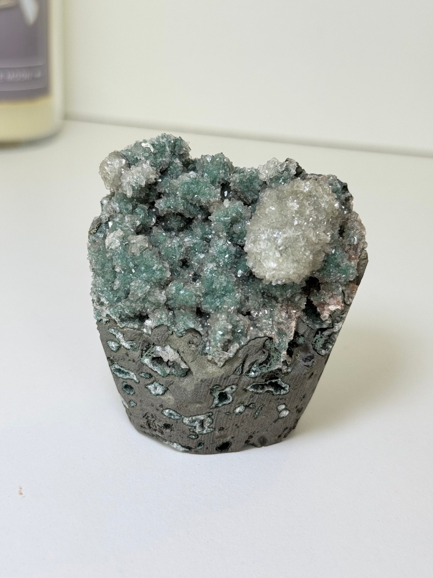 Calcite Coated Green Heulandite