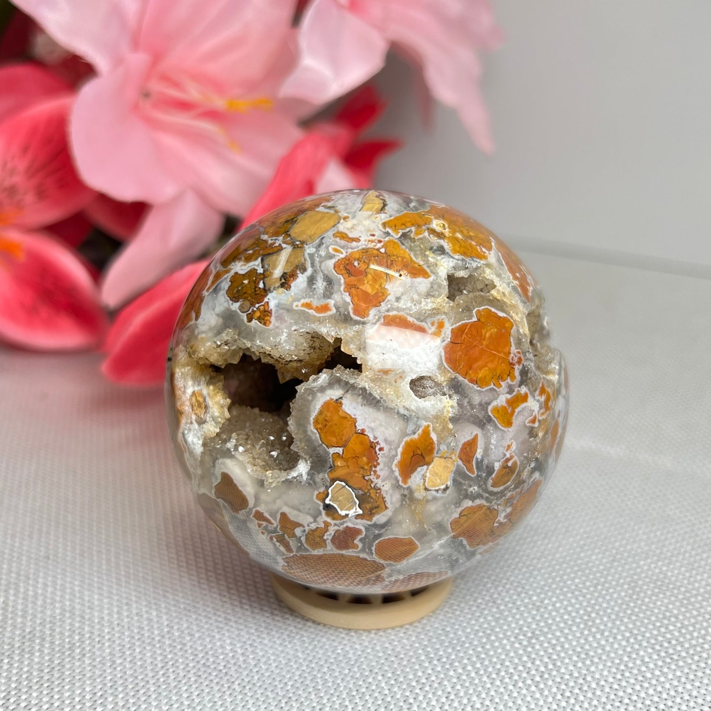 Yellow Petal Agate Sphere